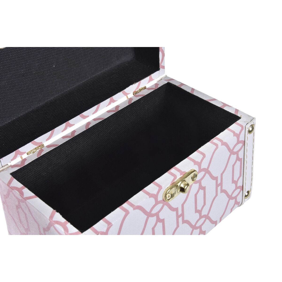 Juego de Cajas Decorativas DKD Home Decor Lienzo Madera Naranja Blanco 24 x 18 x 19 cm (2 Unidades) 2 S3032127_1