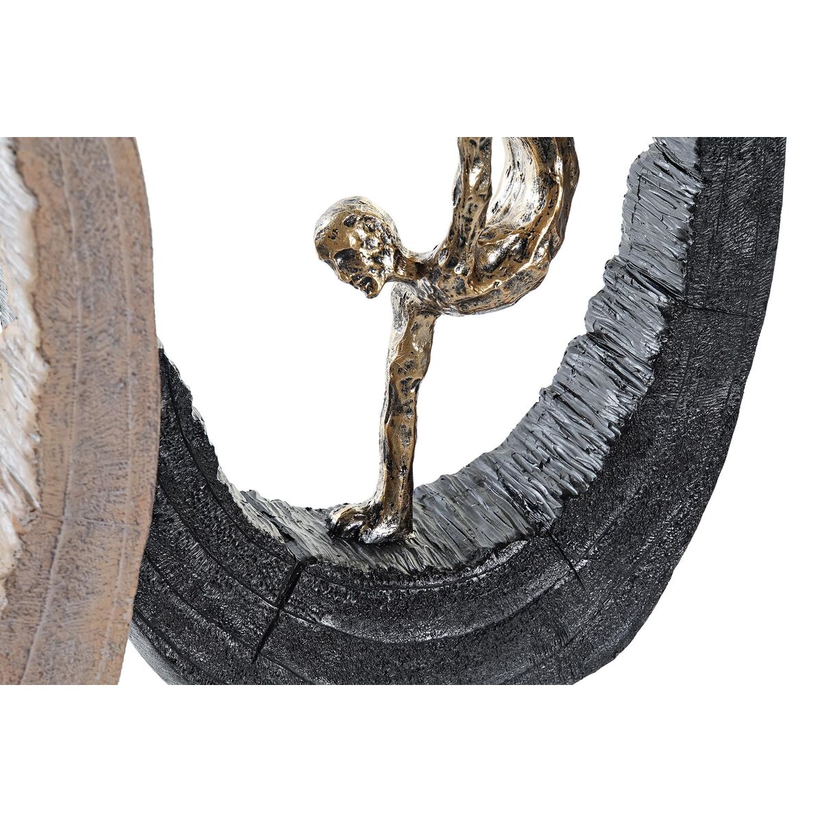 Figura Decorativa DKD Home Decor 24 x 8 x 36 cm Negro Dorado (2 Unidades) 3 S3030045_2