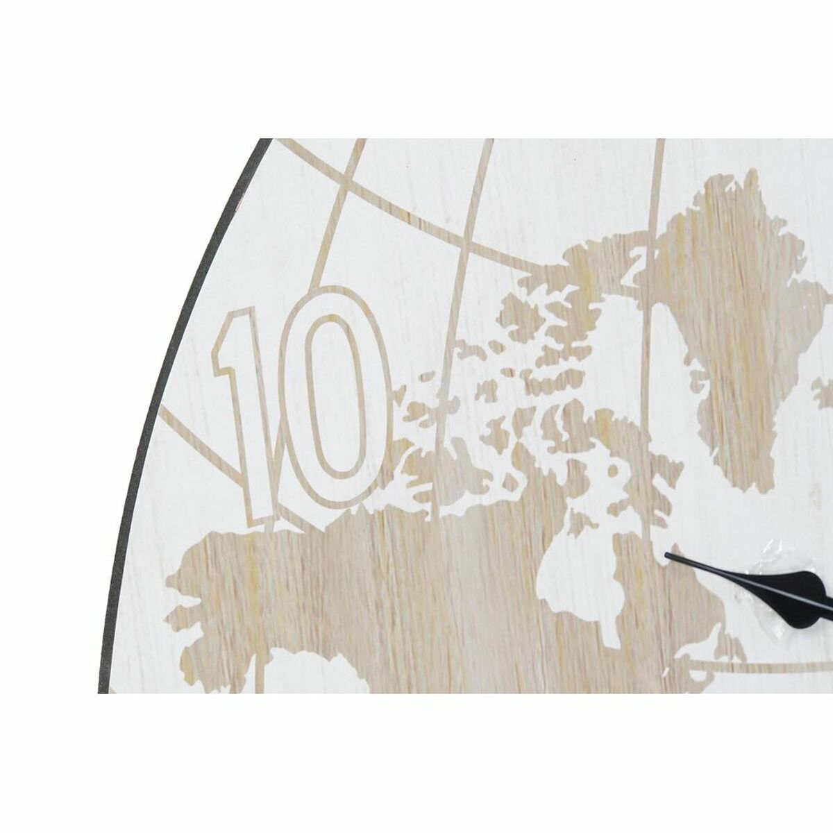 Reloj de Pared DKD Home Decor Negro Beige Metal MDF Mapamundi (58 x 8 x 58 cm) 3 S3037703_2