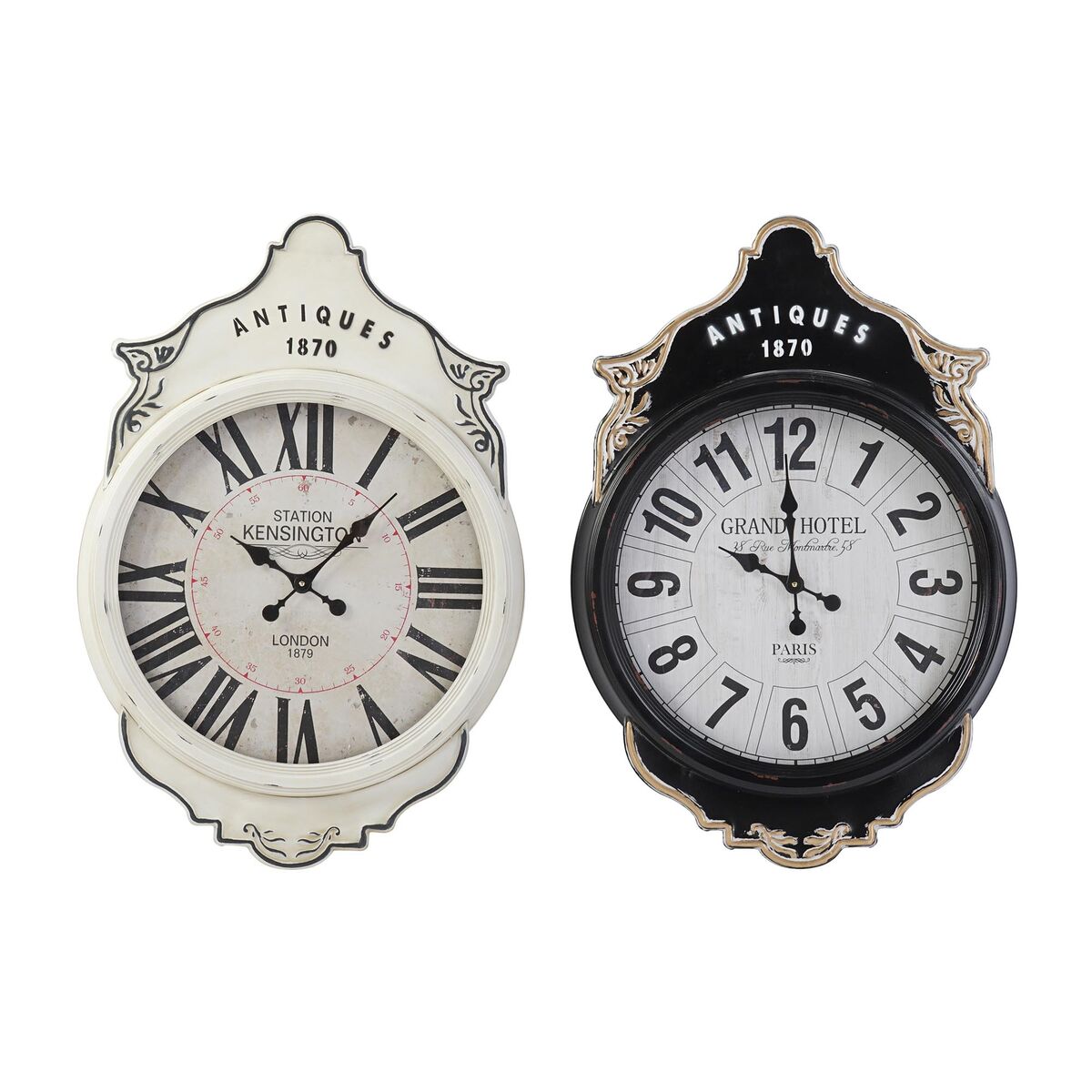 Reloj de Pared DKD Home Decor Blanco Negro Cristal Hierro 61 x 6 x 89 cm (2 Unidades) 1 S3037711_0