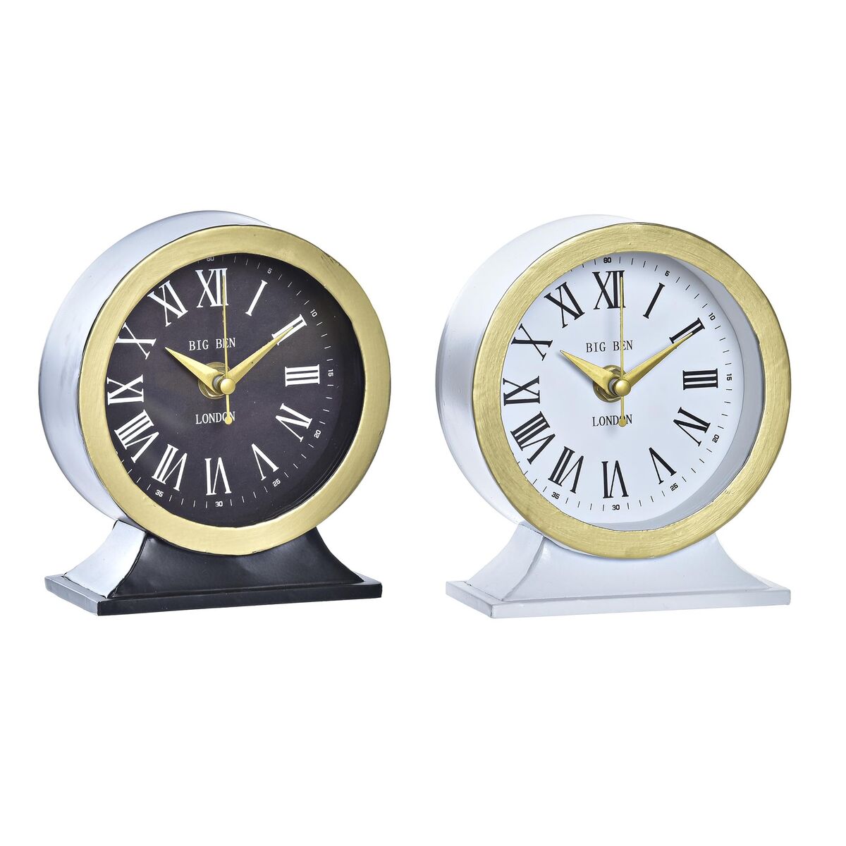Reloj de Mesa DKD Home Decor Blanco Negro (2 Unidades) 1 S3037720_0