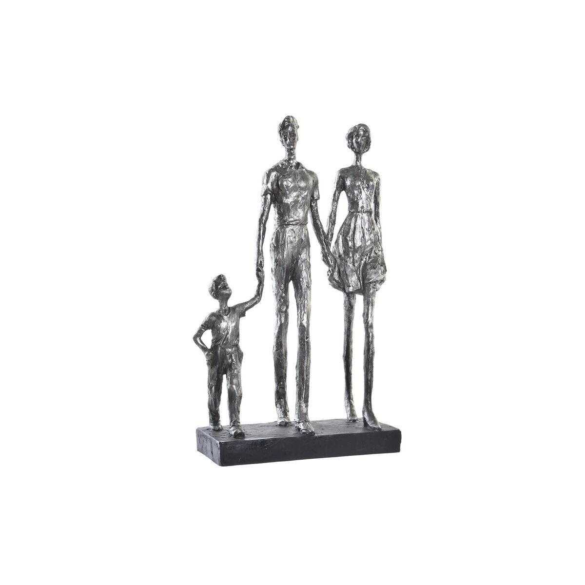 Figura Decorativa DKD Home Decor Plateado Negro Resina Moderno Familia (26 x 11,5 x 41,5 cm) 1 S3030154_0