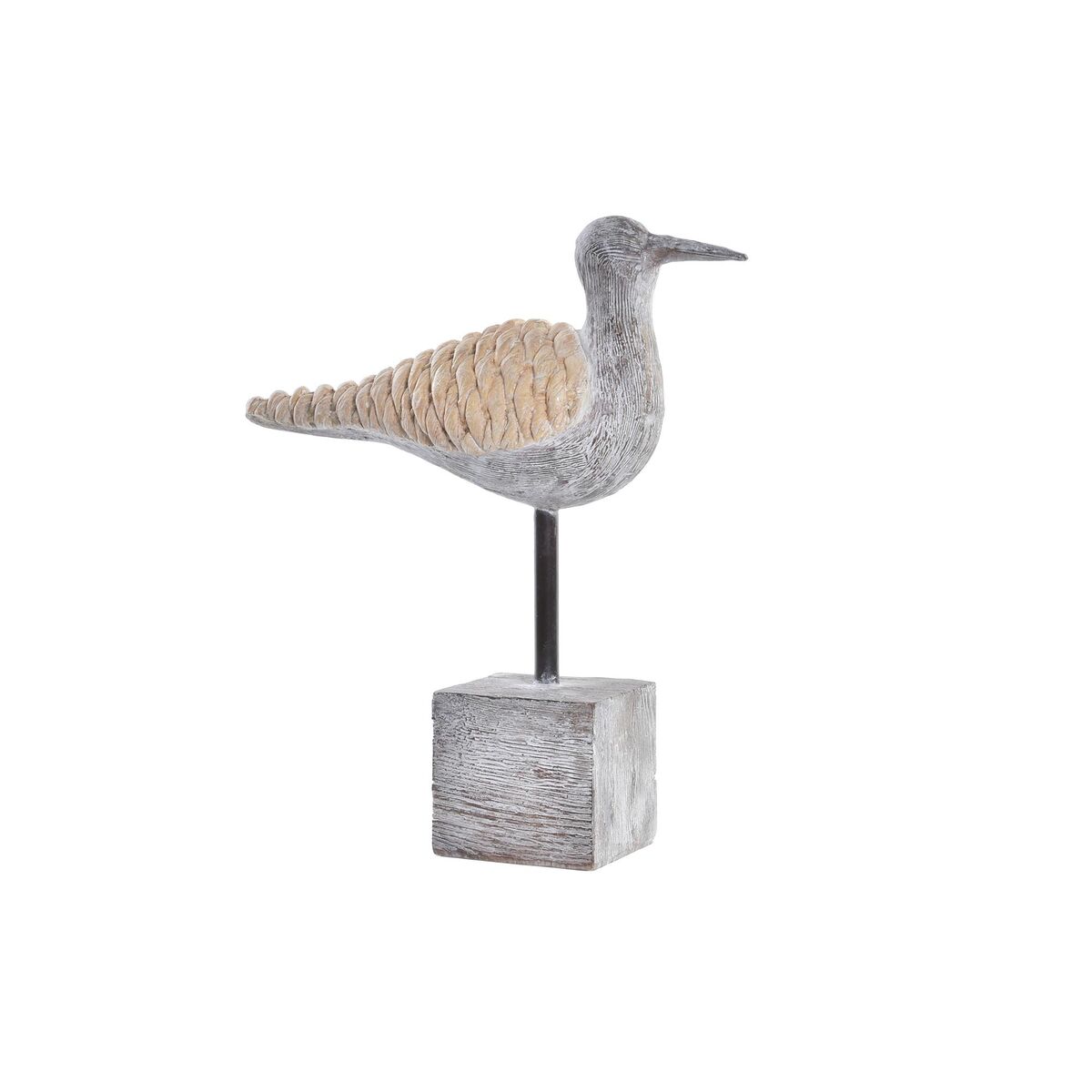 Figura Decorativa DKD Home Decor Gris Natural Pájaro Mediterráneo 23 x 9 x 26,7 cm 1 S3030155_0