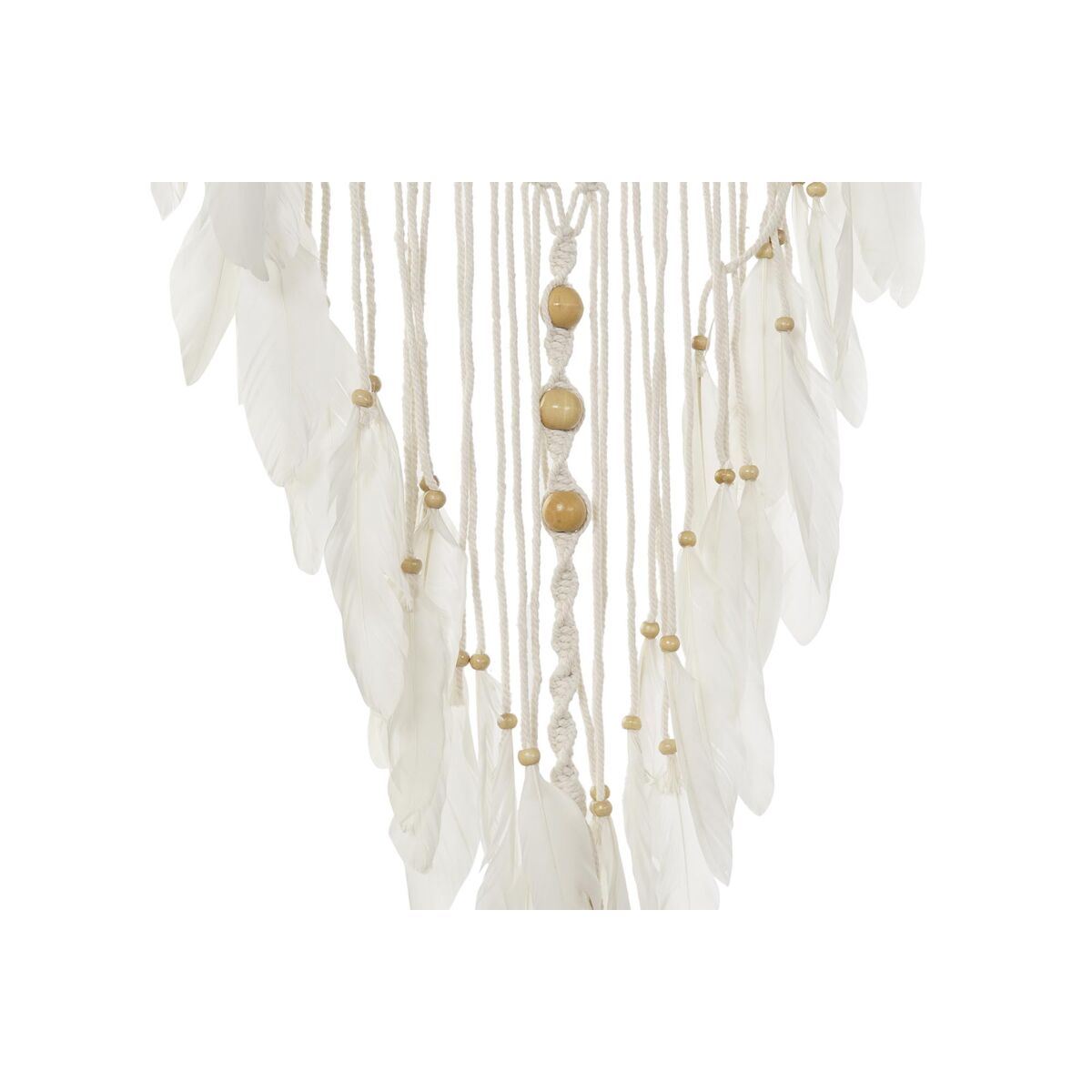 Atrapasueños DKD Home Decor Blanco Multicolor Natural Plumas Boho 52 x 1 x 145 cm (1 unidad) 3 S3029245_2