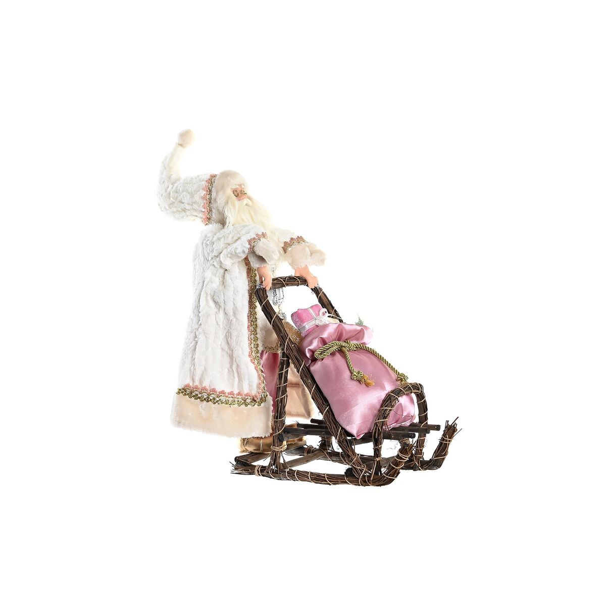Figura Decorativa DKD Home Decor Papá Noel Navidad Gris Rosa Madera 42 x 22 x 50 cm 1 S3035300_0