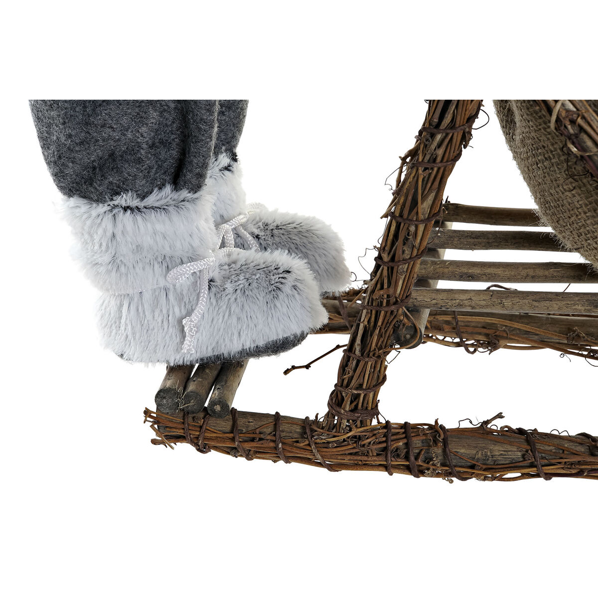 Adorno Navideño DKD Home Decor Rojo Gris Madera Papá Noel 42 x 22 x 48 cm 3 S3035324_2