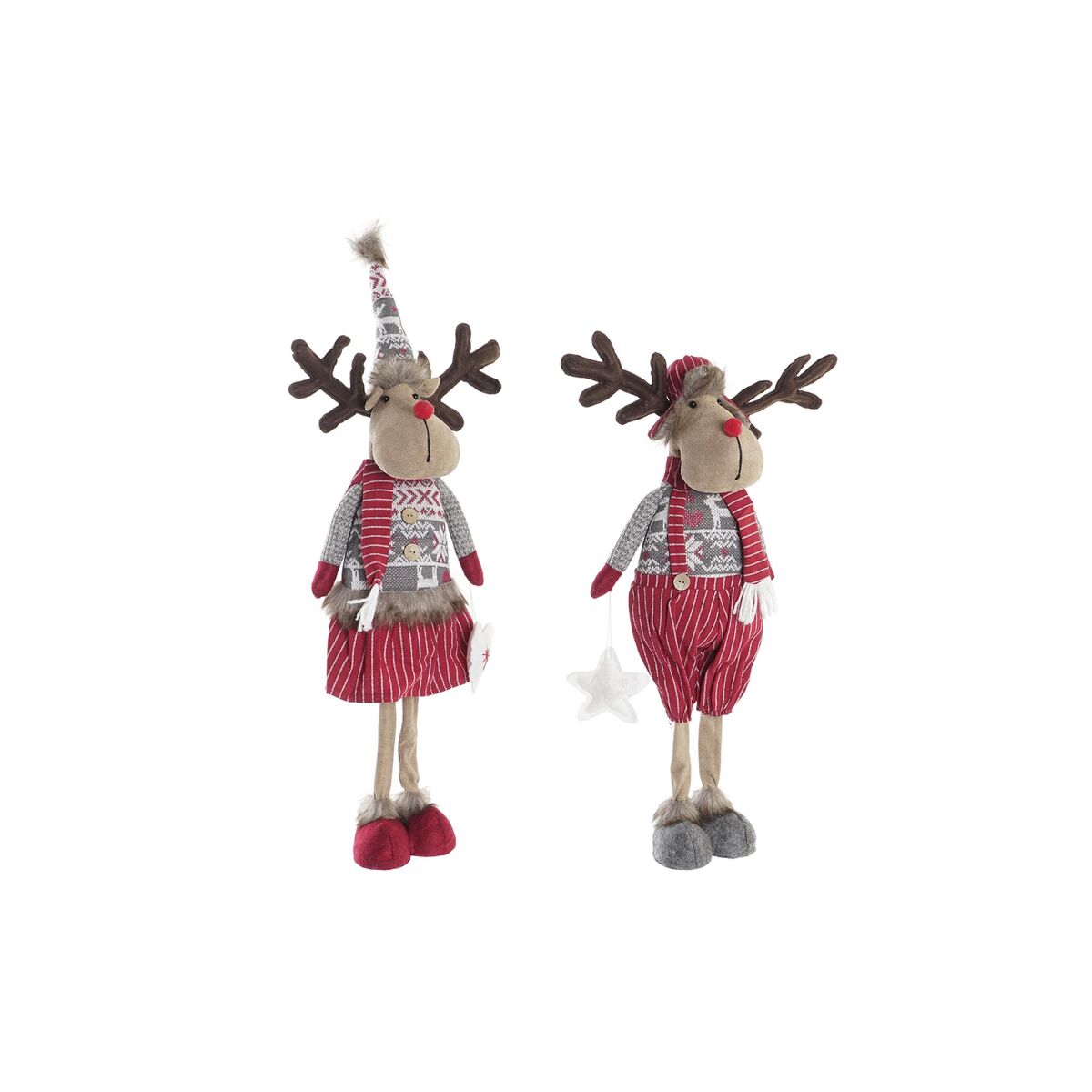 Figura Decorativa DKD Home Decor Navidad Reno Poliéster (20 x 10 x 58 cm) (2 Unidades) 1 S3035634_0