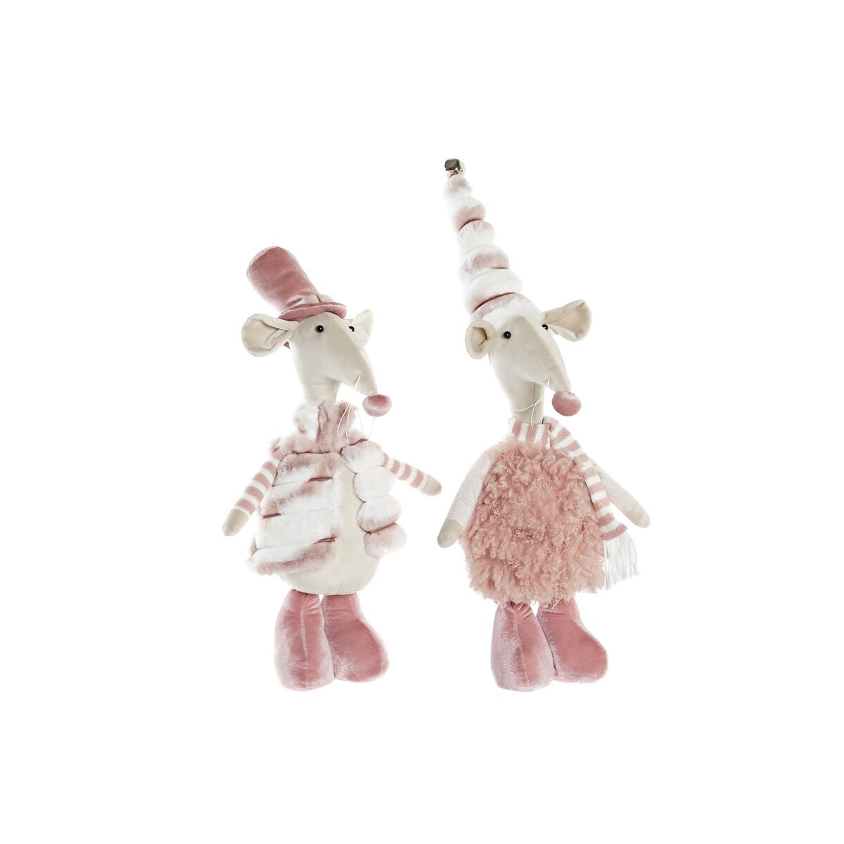 Figura Decorativa DKD Home Decor Rosa Ratón 16 x 11 x 55 cm (2 Unidades) 1 S3035642_0
