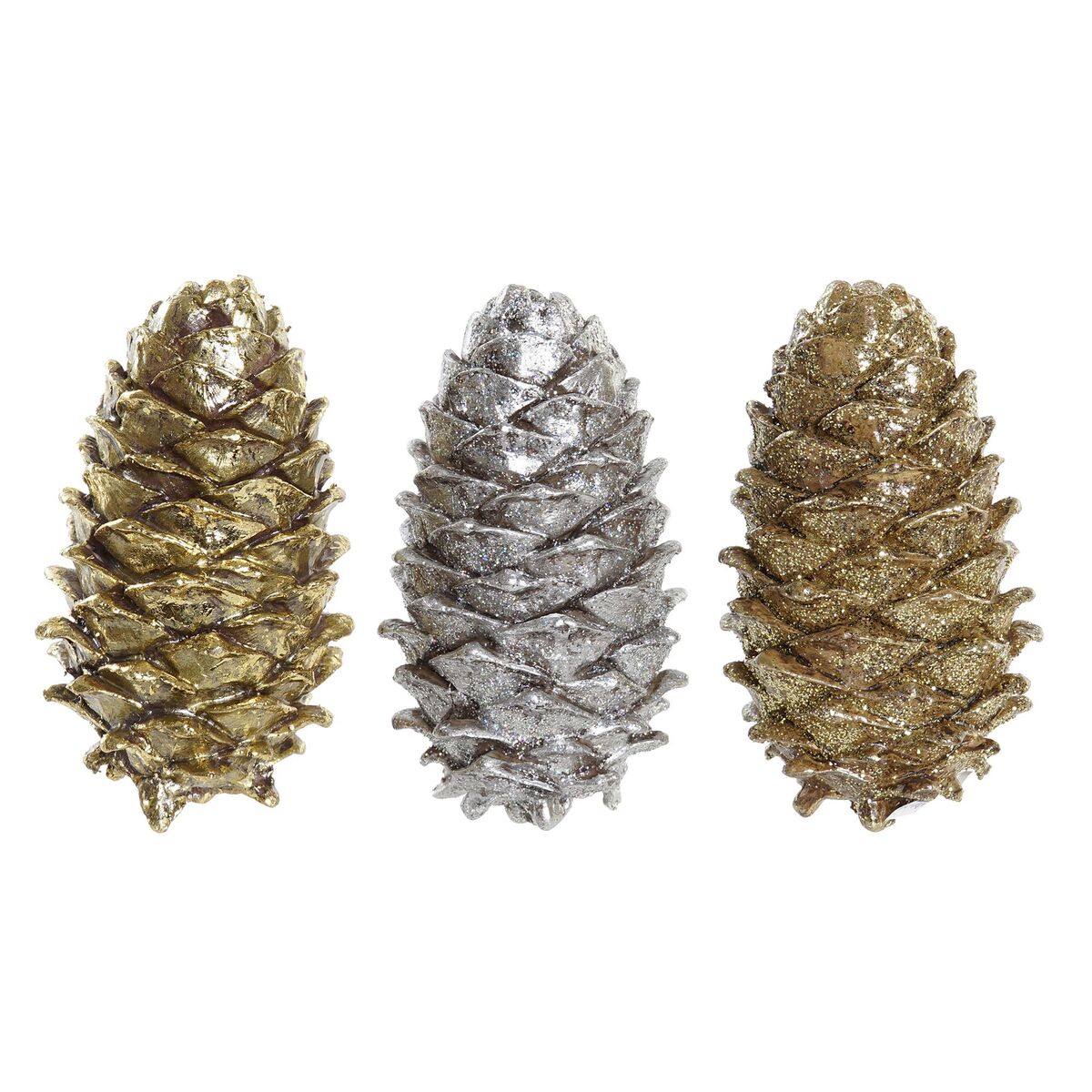 Adorno Navideño DKD Home Decor Piña Resina (13 x 7,5 x 7,5 cm) (3) (3 Unidades) 1 S3036392_0