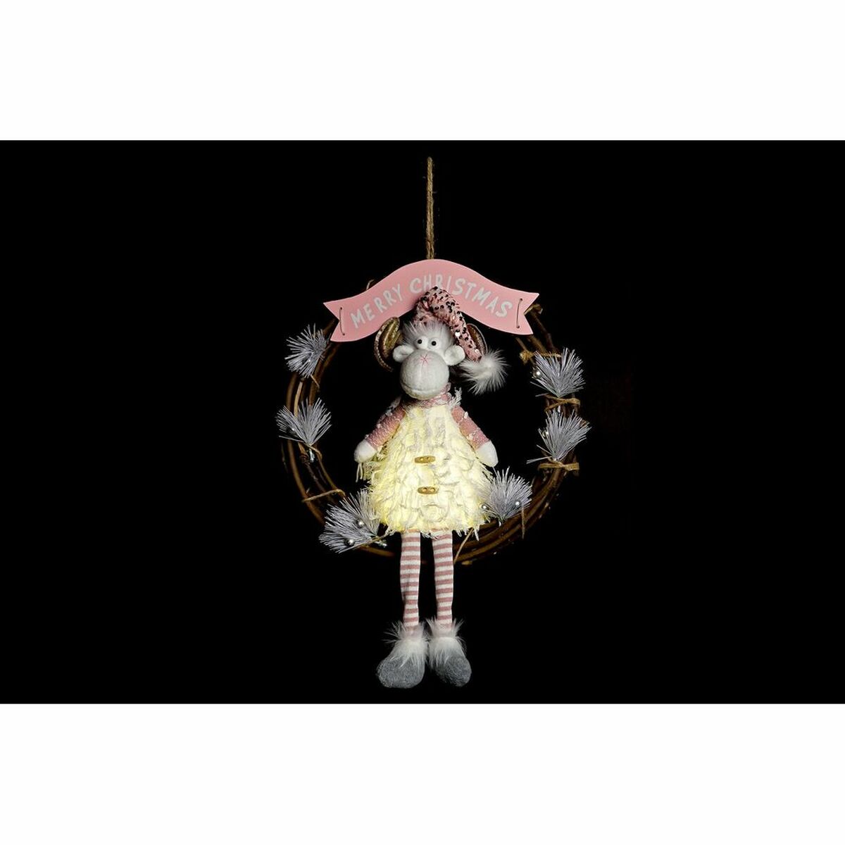 Adorno Navideño DKD Home Decor Ratán (37 x 10 x 38 cm) (3 Unidades) 2 S3036428_1