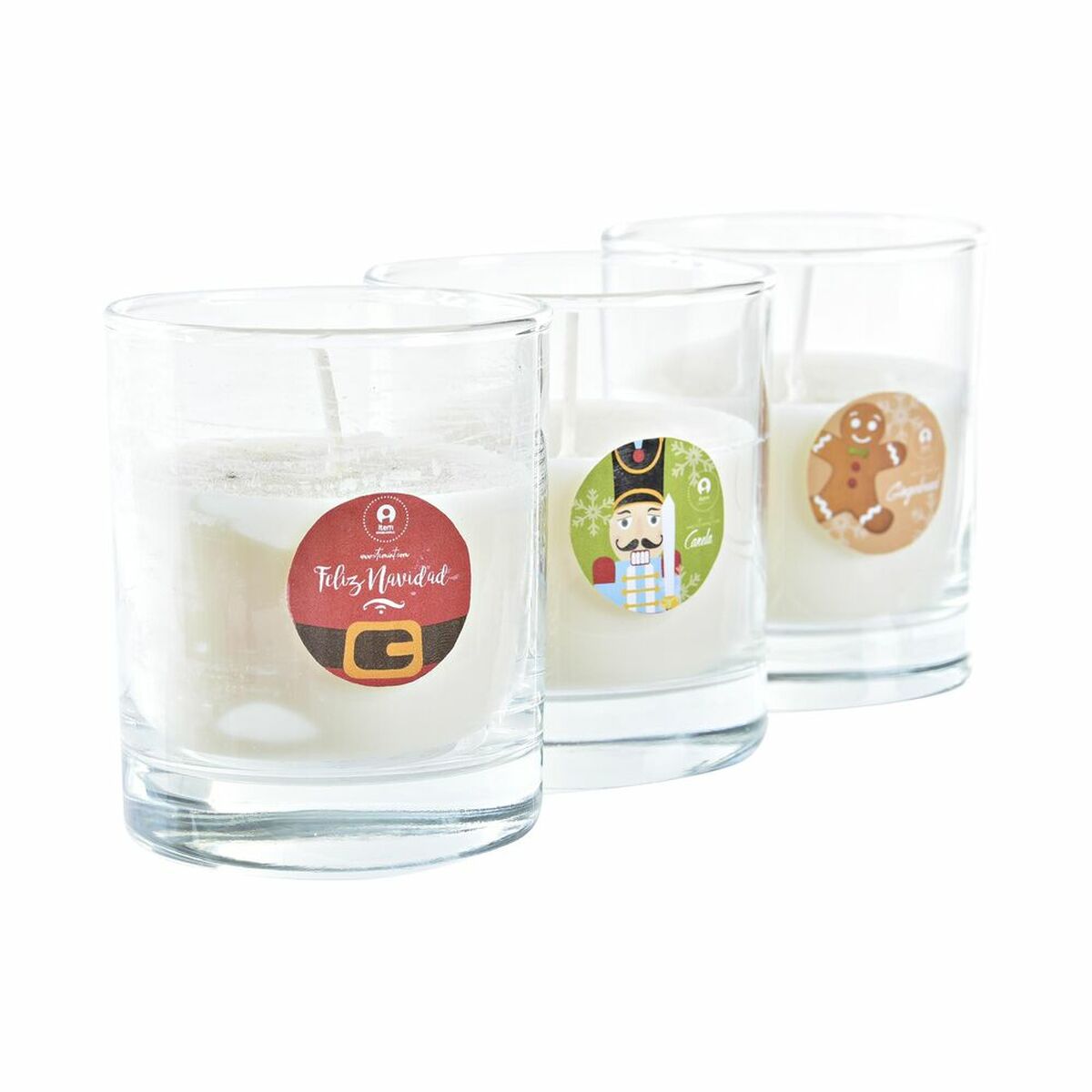 Vela DKD Home Decor Navidad Papá Noel Cascanueces (8 x 8 x 9 cm) (3 Unidades) 1 S3036442_0