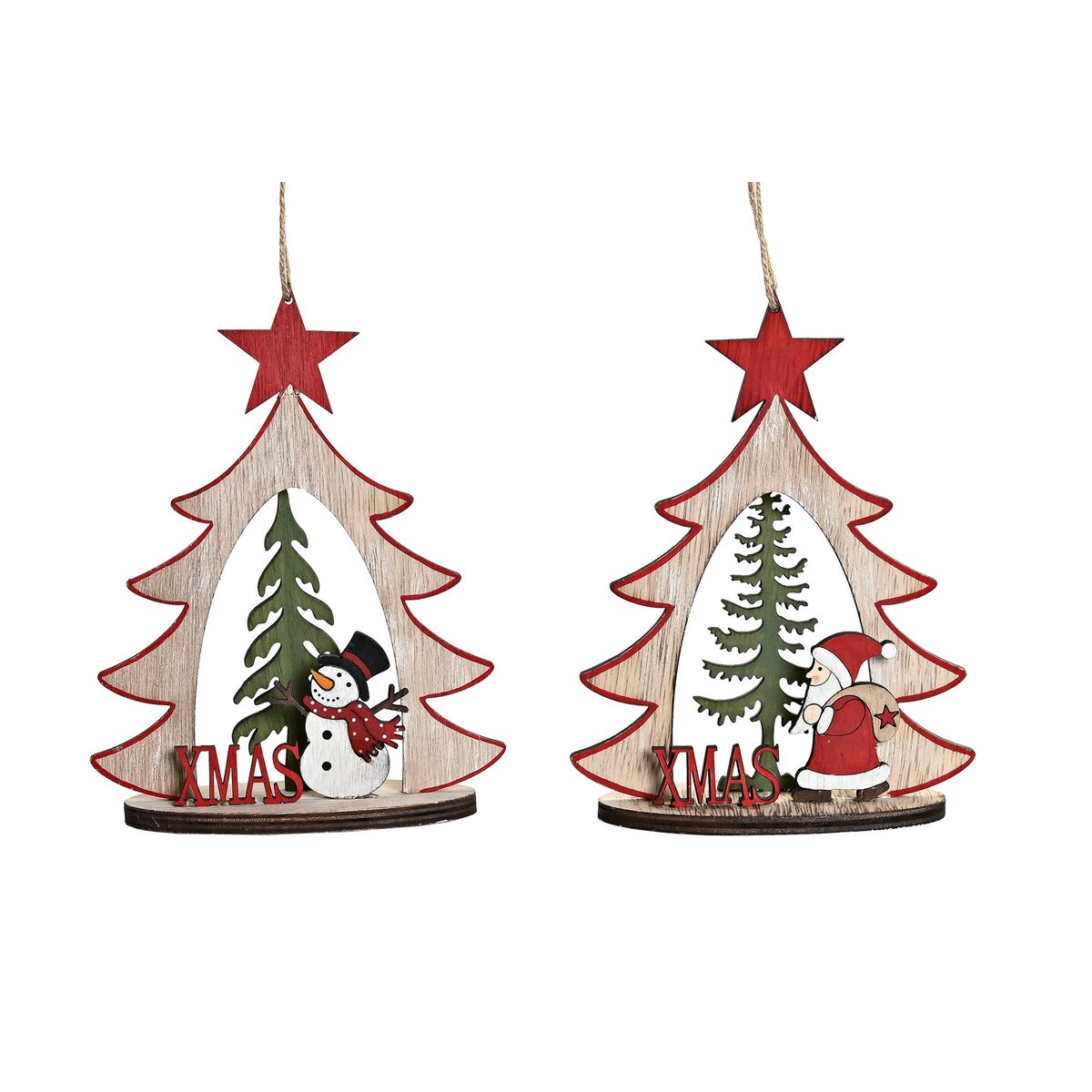 Adorno Navideño DKD Home Decor Madera (2 Unidades) (14 x 6 x 18 cm) 1 S3036475_0