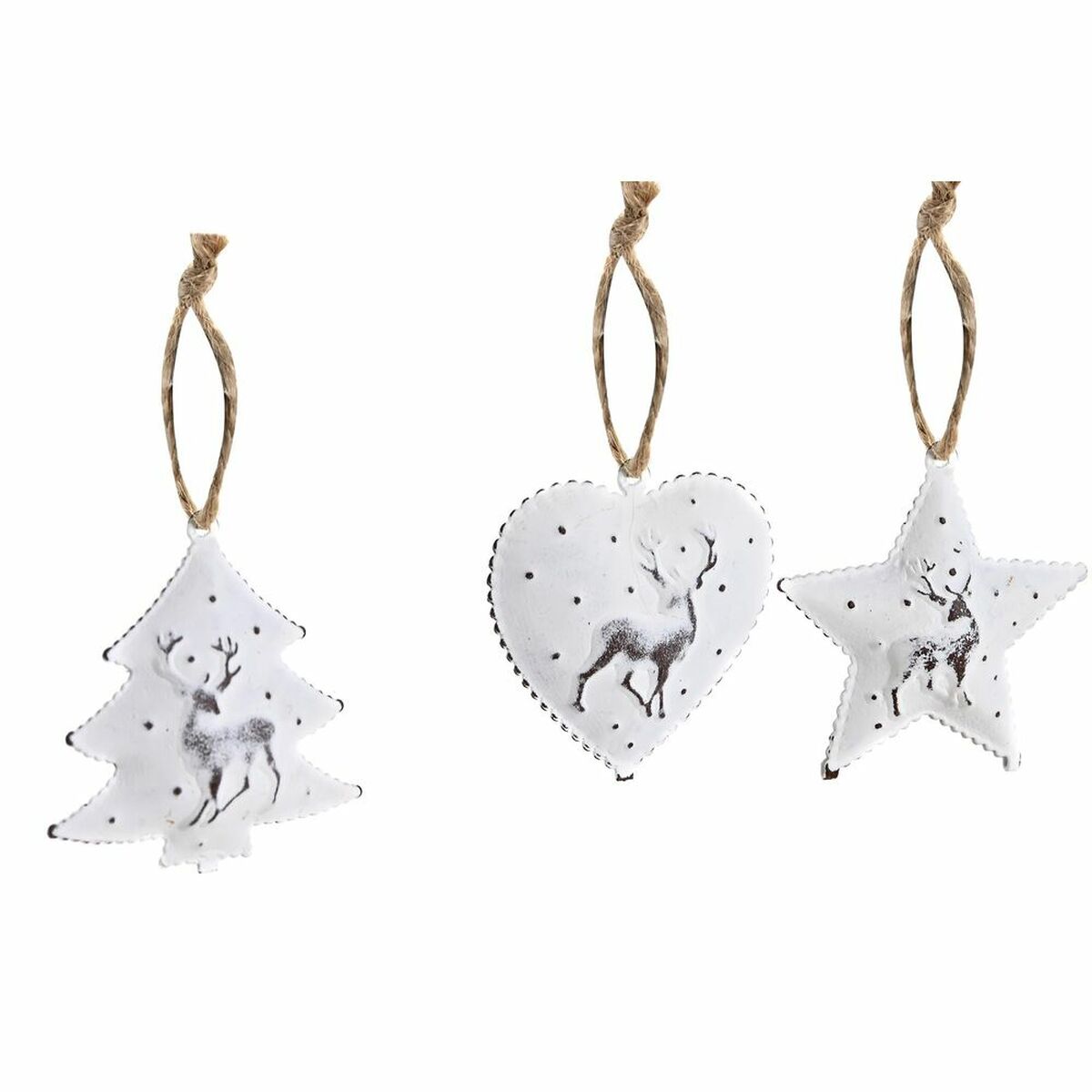 Set Adornos de Navidad DKD Home Decor Metal (12 x 12 x 3 cm) (3 Unidades) 3 S3036504_2