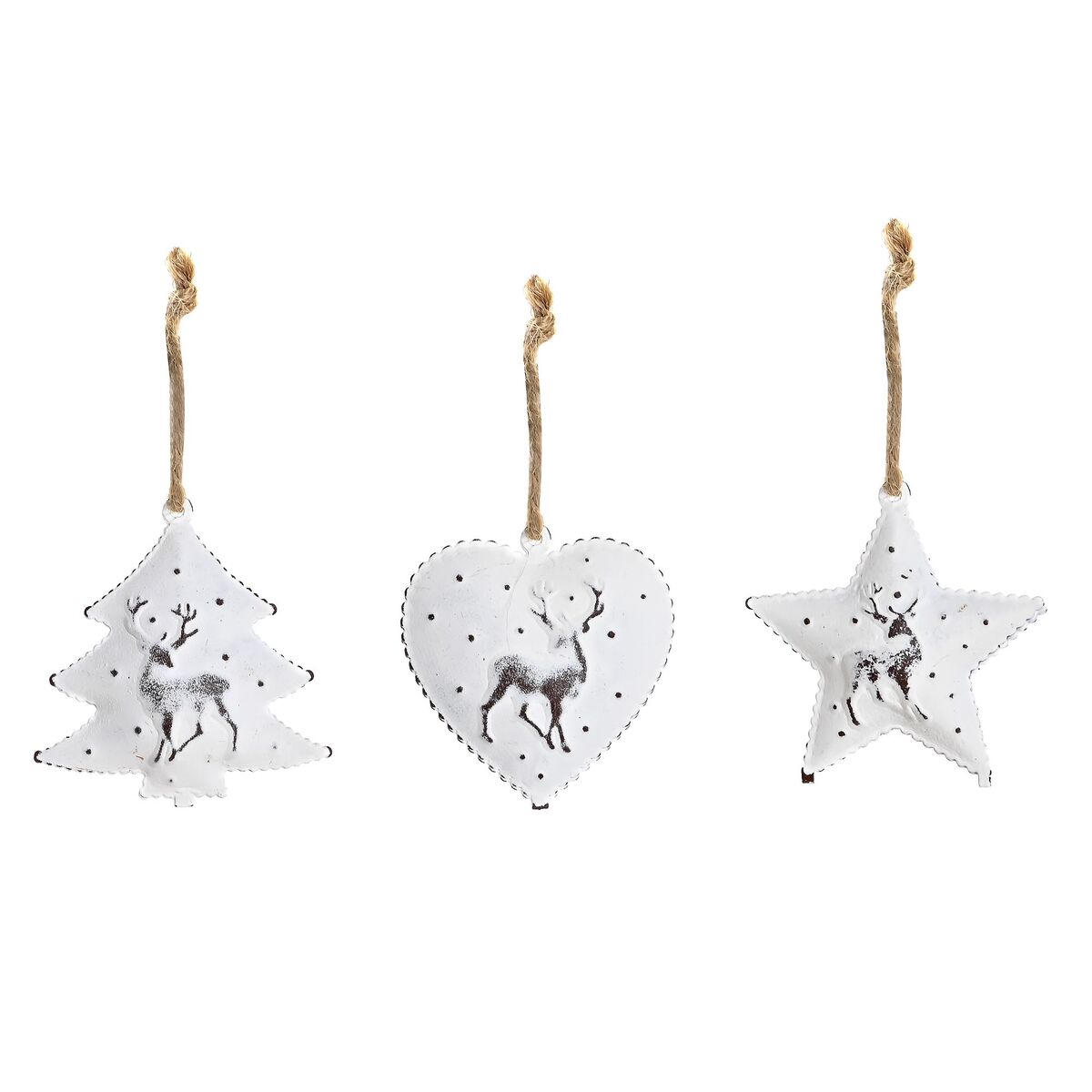 Set Adornos de Navidad DKD Home Decor Metal (12 x 12 x 3 cm) (3 Unidades) 1 S3036504_0
