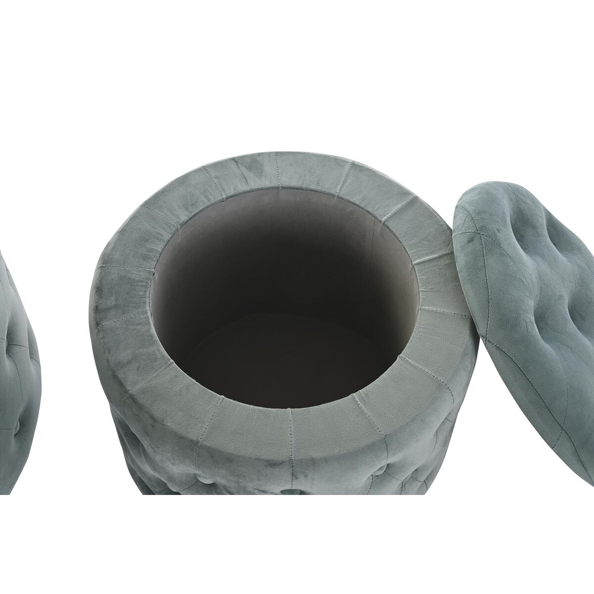 Reposapiés DKD Home Decor Verde Madera MDF Terciopelo 70 x 70 x 42 cm 2 S3034191_1