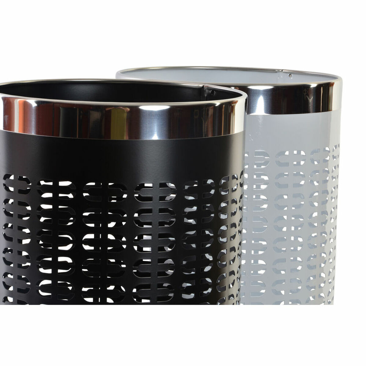 Paragüero DKD Home Decor 23 x 50 cm Blanco Negro Acero 23 x 23 x 50 cm (2 Unidades) 2 S3034305_1