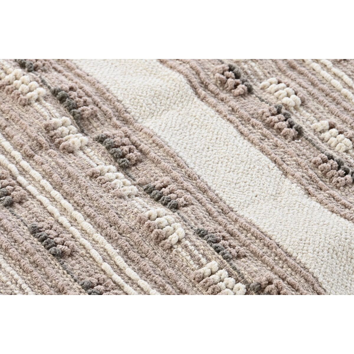 Alfombra DKD Home Decor Flecos Boho Poliéster Algodón (120 x 180 cm) 3 S3038464_2