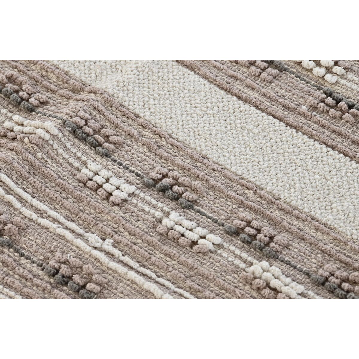 Alfombra DKD Home Decor Flecos Boho Poliéster Algodón (160 x 230 cm) 2 S3038465_1