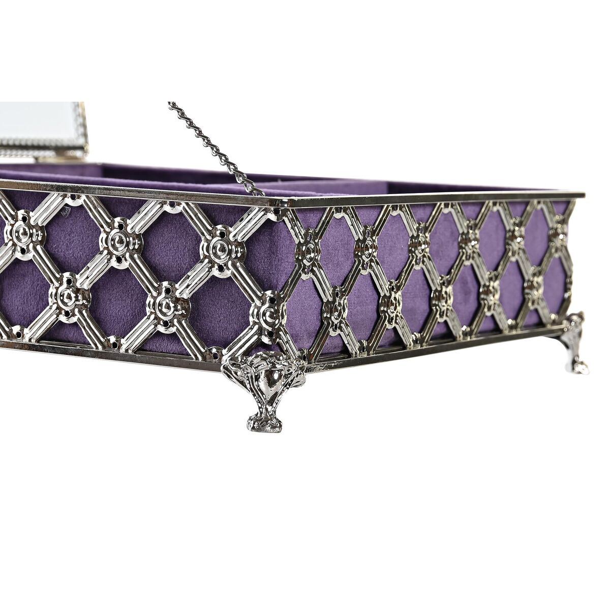 Caja-Joyero DKD Home Decor Cristal Metal (22 x 22 x 7 cm) 2 S3030765_1