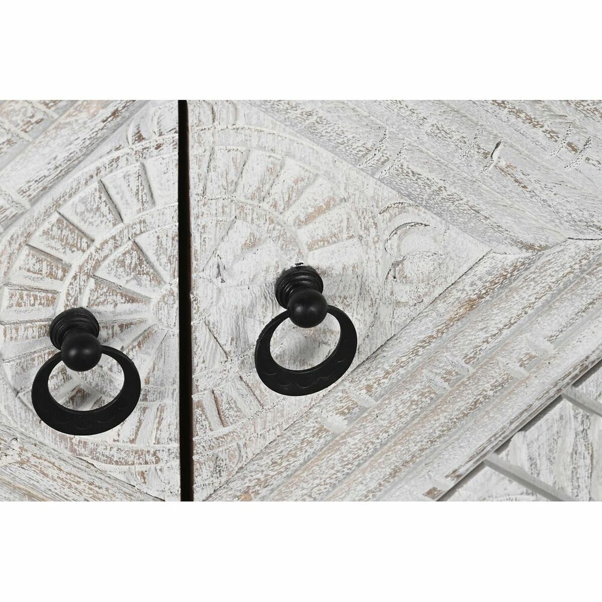 Mueble de TV DKD Home Decor 180 x 40 x 60 cm Negro Metal Blanco Madera de mango 2 S3034378_1