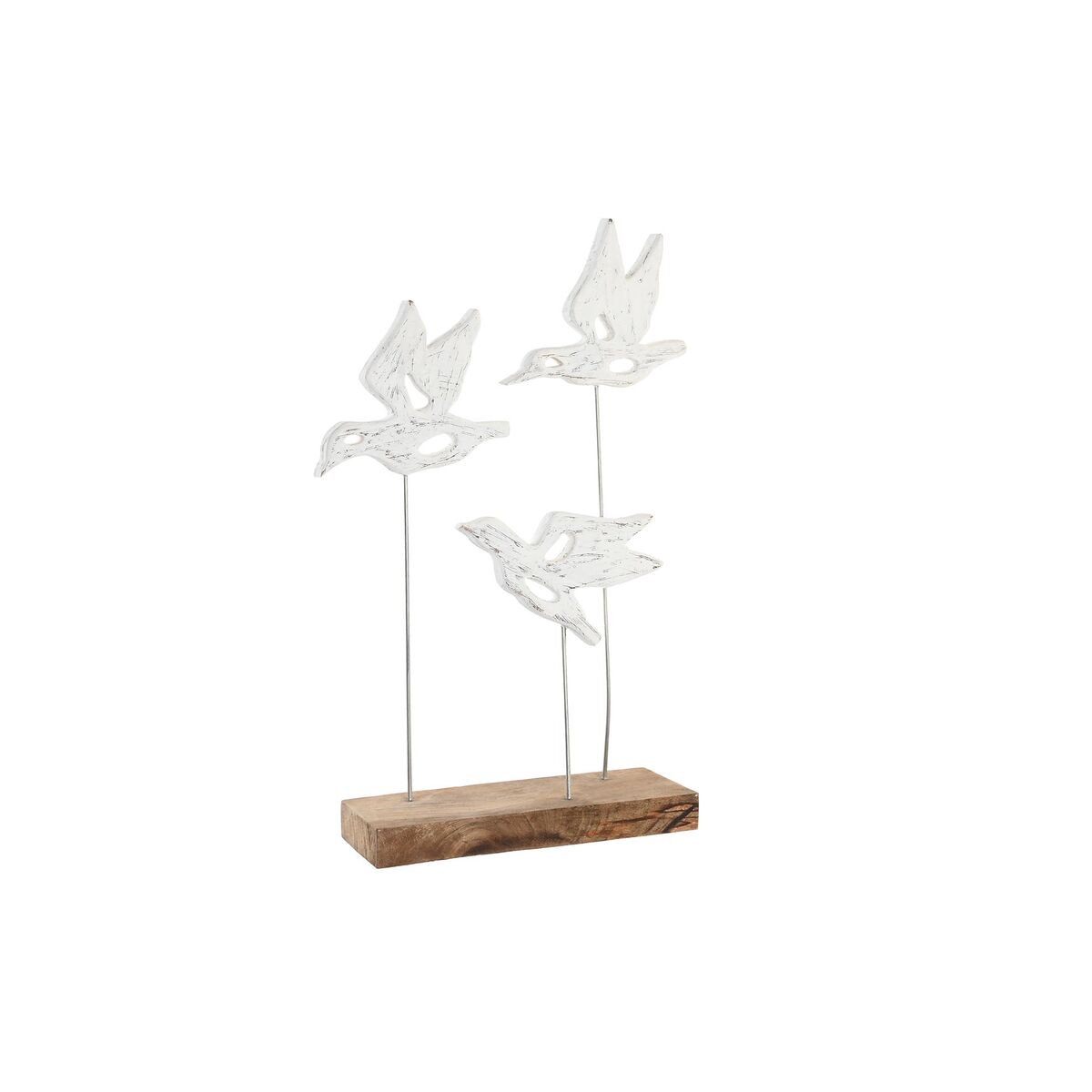 Figura Decorativa DKD Home Decor Marrón Blanco Hierro Madera de mango Pájaros (32 x 10 x 51 cm) 1 S3039496_0