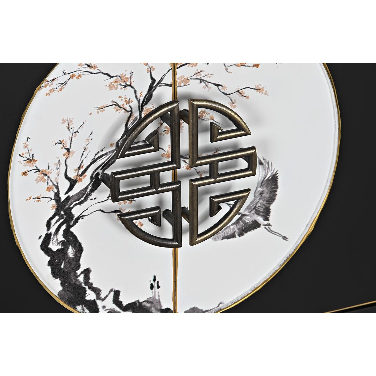 Mesa auxiliar DKD Home Decor 95 x 26 x 79 cm Abeto Negro Dorado Metal Blanco Madera MDF 3 S3040381_2