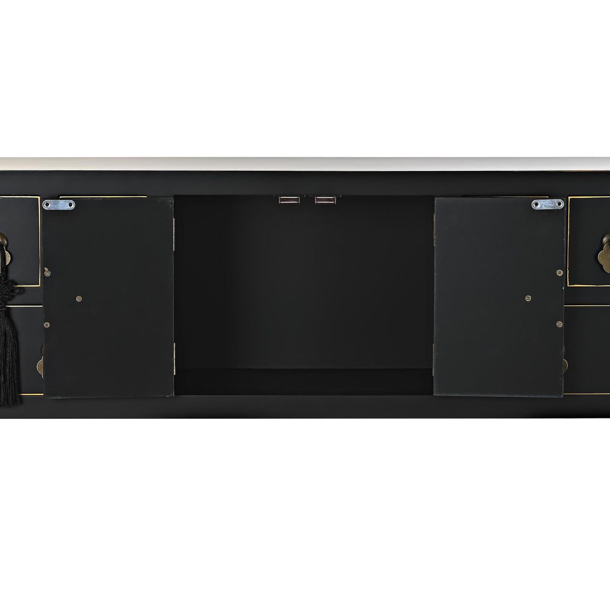 Mesa auxiliar DKD Home Decor 95 x 26 x 79 cm Abeto Negro Dorado Metal Blanco Madera MDF 2 S3040381_1