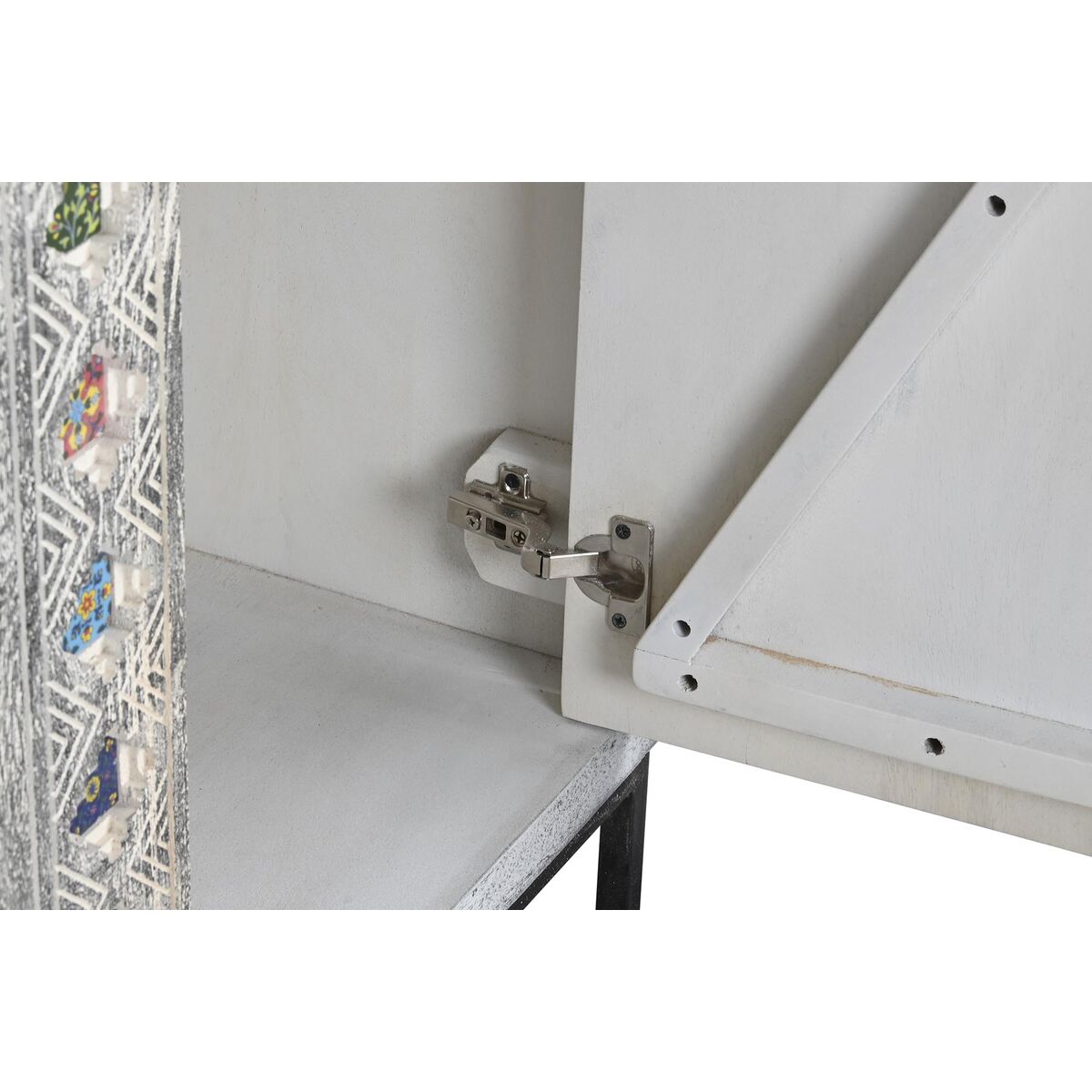 Armario DKD Home Decor Gris Blanco Madera de mango (90 x 38 x 150 cm) 5 S3040415_4