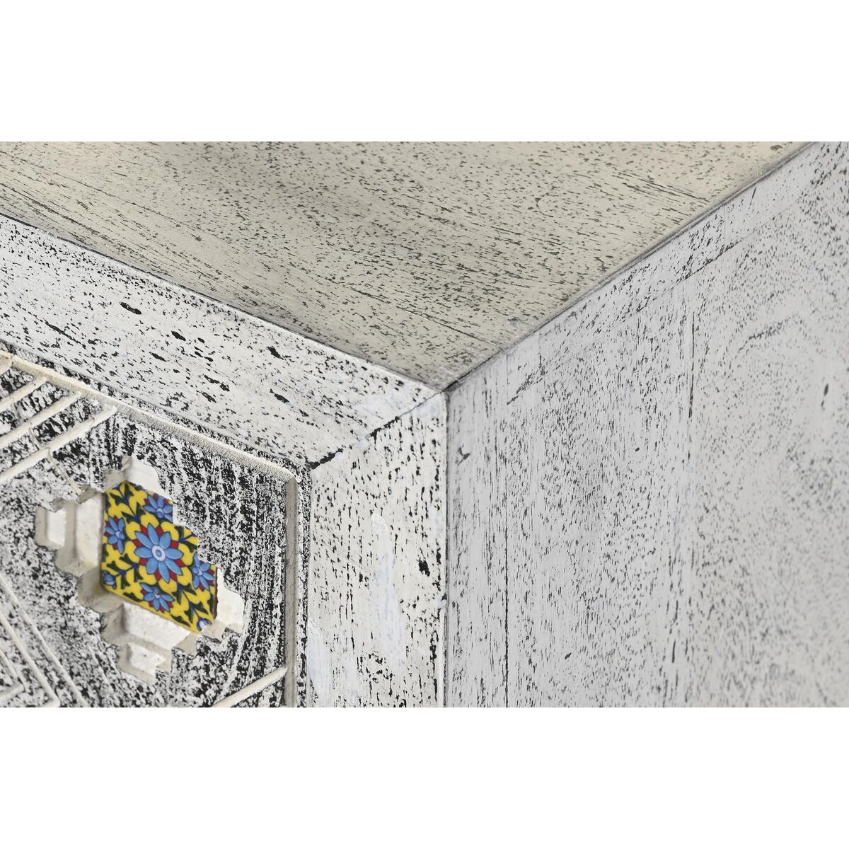 Mueble de TV DKD Home Decor Blanco Beige Gris Multicolor Cerámica Madera de mango 130 x 40 x 56 cm 2 S3040417_1