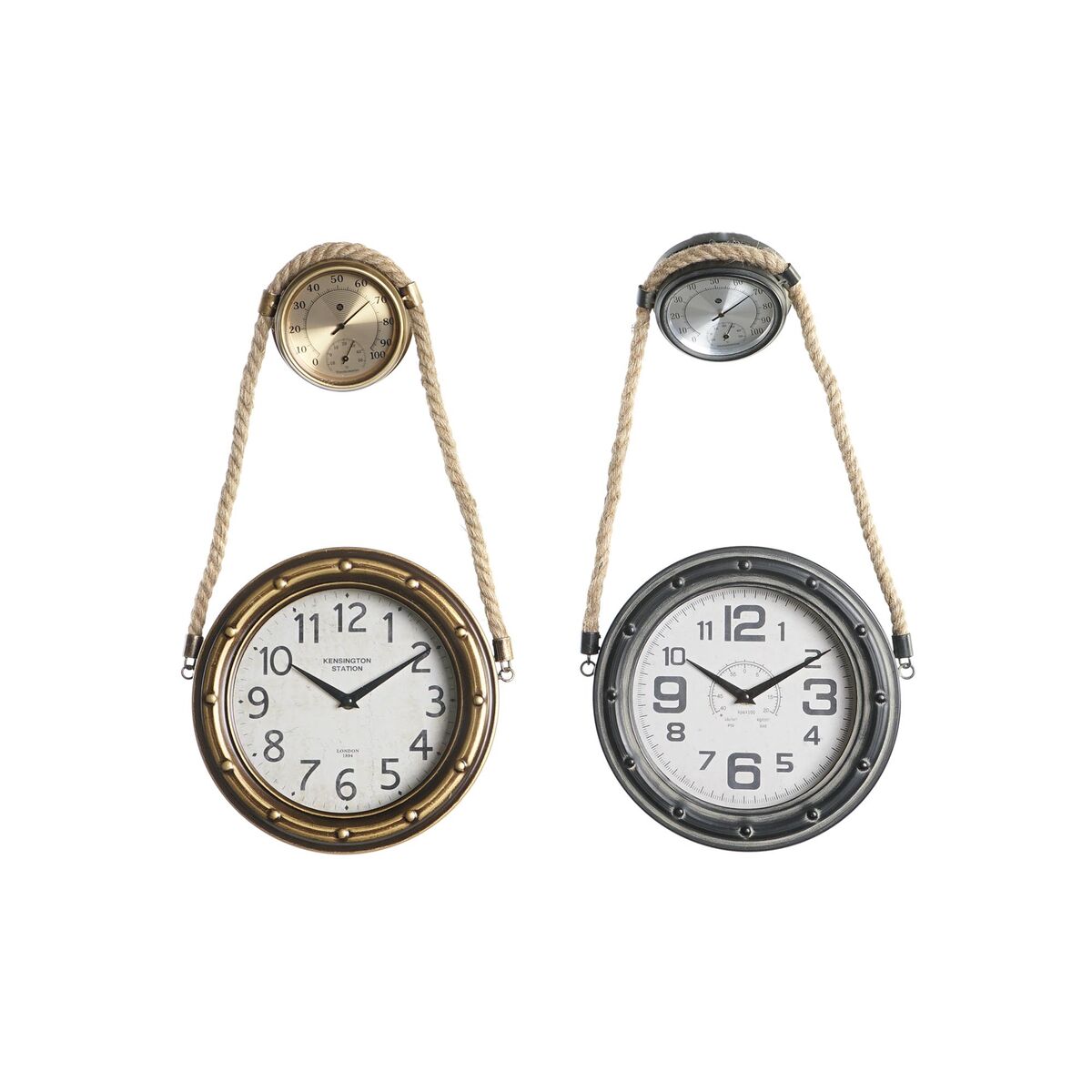 Reloj de Pared DKD Home Decor 28,5 x 8 x 50 cm Cristal Hierro Vintage (2 Unidades) 1 S3041482_0