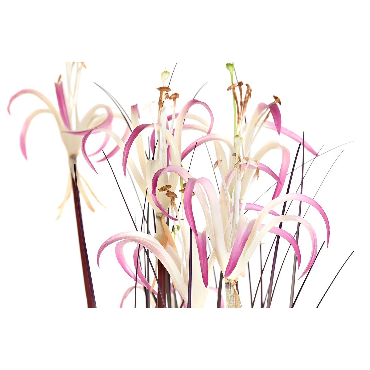 Planta Decorativa DKD Home Decor 45 x 45 x 140 cm Metal Naranja Verde Burdeos PVC (2 Unidades) 3 S3039820_2