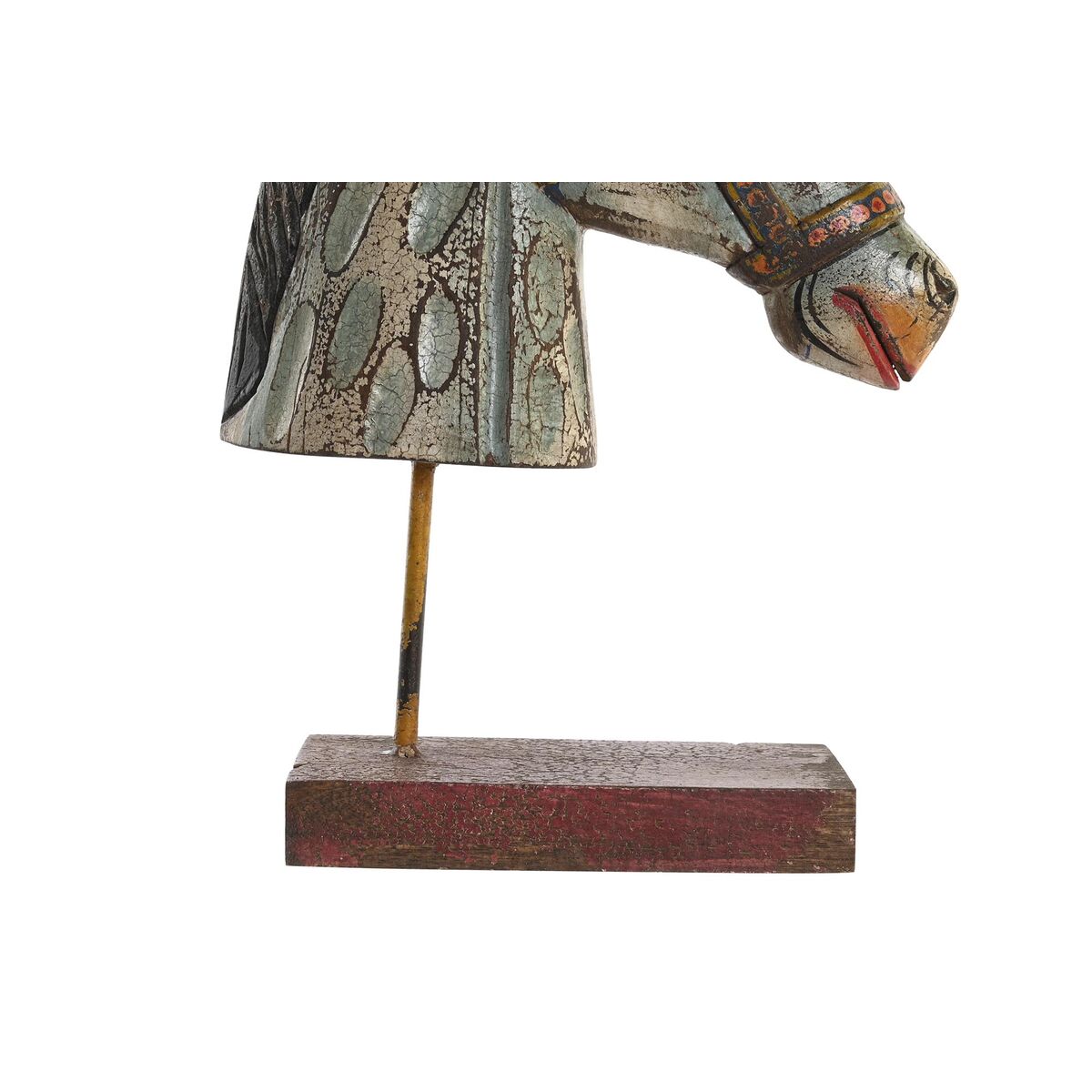 Figura Decorativa DKD Home Decor Caballo Hierro Madera de mango (24 x 12 x 35 cm) 2 S3039505_1