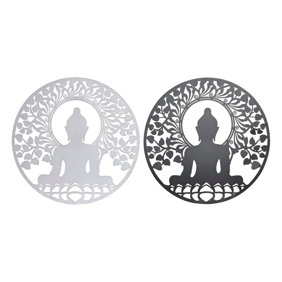 Decoración de Pared DKD Home Decor Metal Buda (2 Unidades) (60 x 1 x 60 cm) 1 S3039365_0