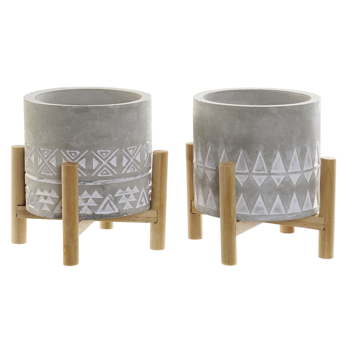 Vela DKD Home Decor Gris Madera Marrón Cemento Aluminio Cera (10 x 10 x 12 cm) (2 Unidades) 1 S3042632_0