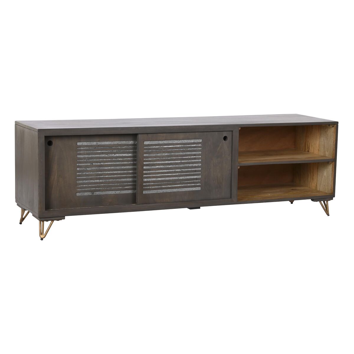 Mueble de TV DKD Home Decor Metal Marrón Madera de mango 160 x 40 x 50 cm 1 S3040603_0