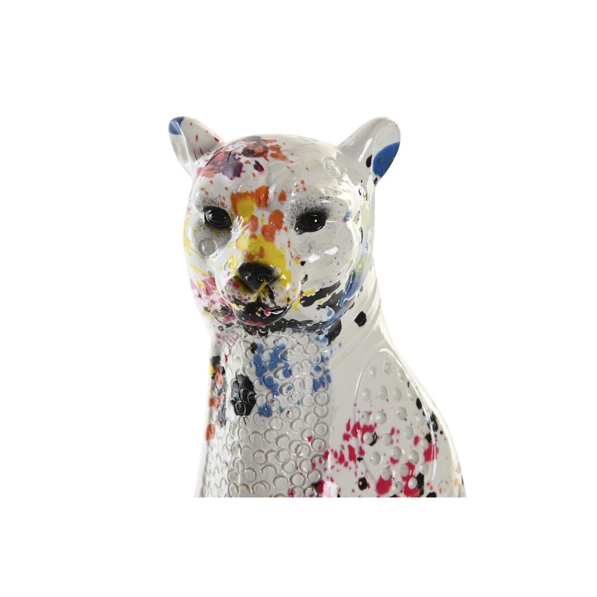 Figura Decorativa DKD Home Decor Blanco Multicolor Leopardo Moderno 16 x 8 x 25 cm 2 S3039556_1
