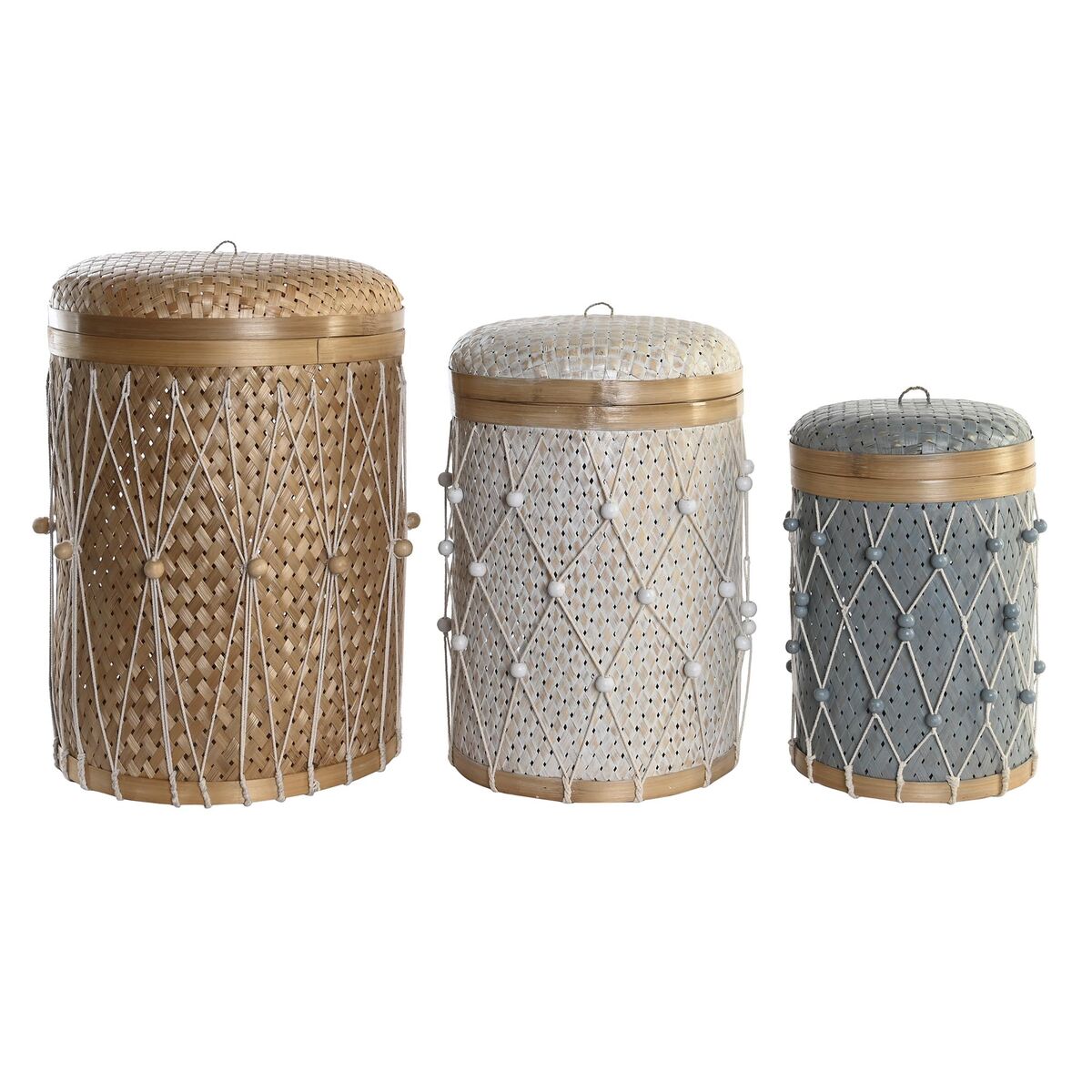 Juego de Cestas DKD Home Decor Multicolor Bambú 4 Kg (3 Piezas) (3 Unidades) 1 S3039252_0