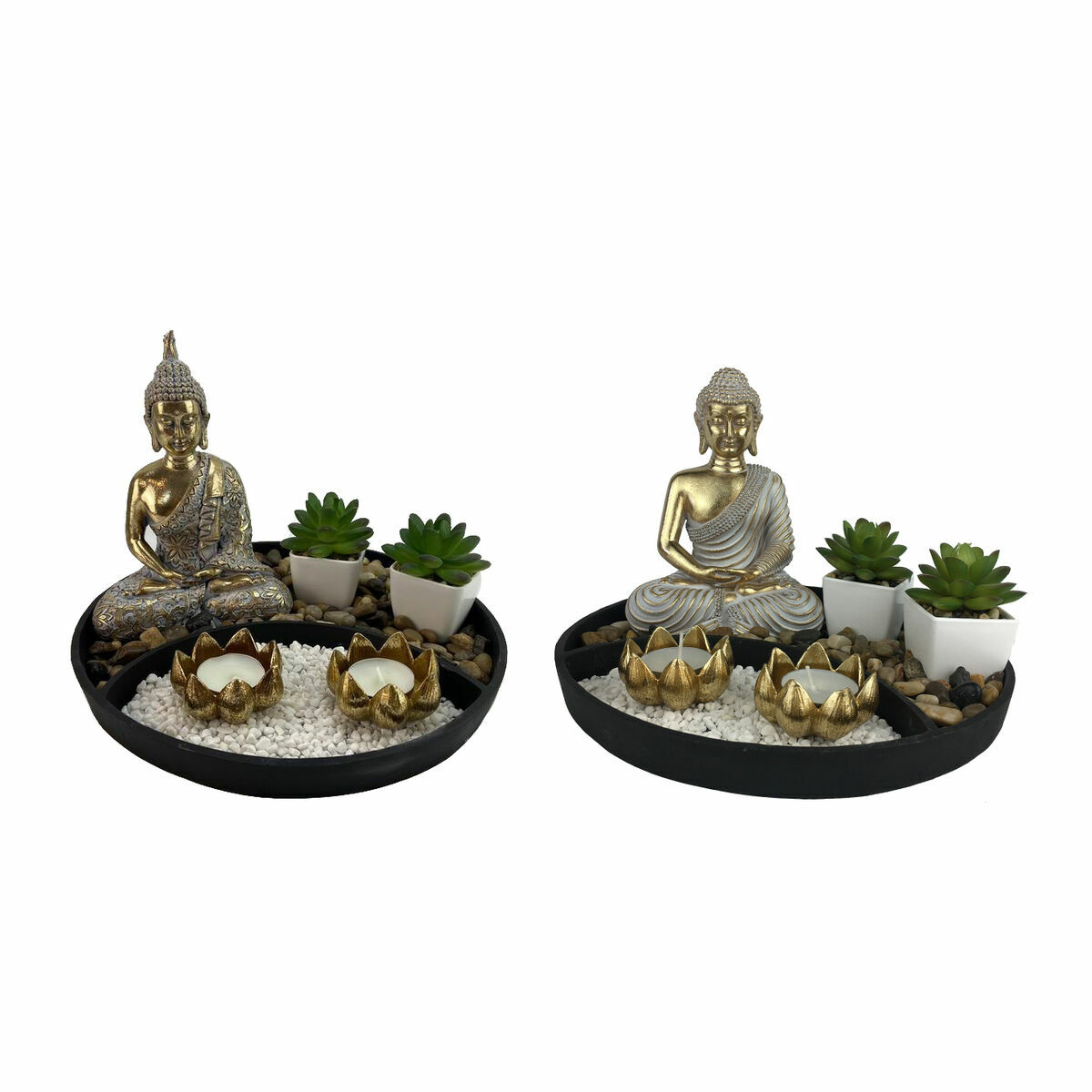 Figura Decorativa DKD Home Decor 26 x 26 x 18 cm Oriental Jardín (2 Unidades) 1 S3039642_0