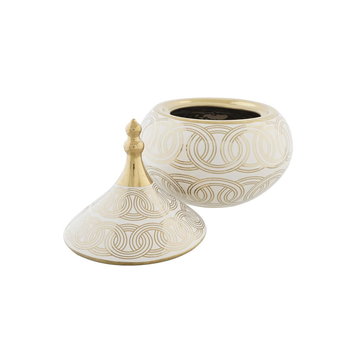Tibor DKD Home Decor Blanco Dorado Porcelana Oriental Cromado 18 x 18 x 22 cm 2 S3040002_1