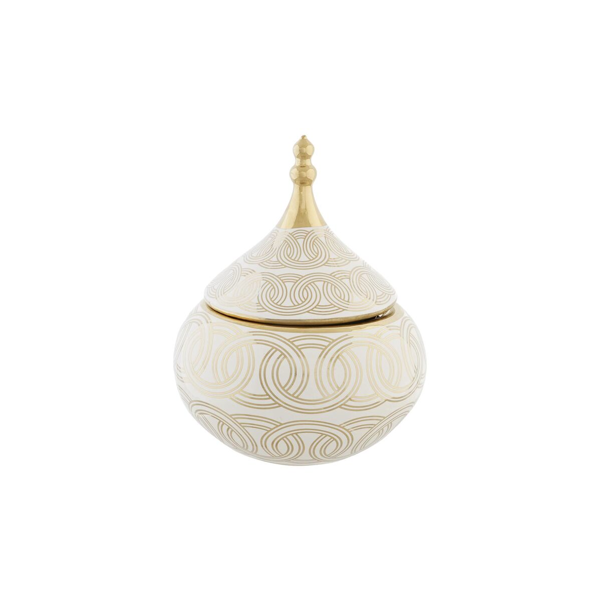 Tibor DKD Home Decor Blanco Dorado Porcelana Oriental Cromado 18 x 18 x 22 cm 1 S3040002_0
