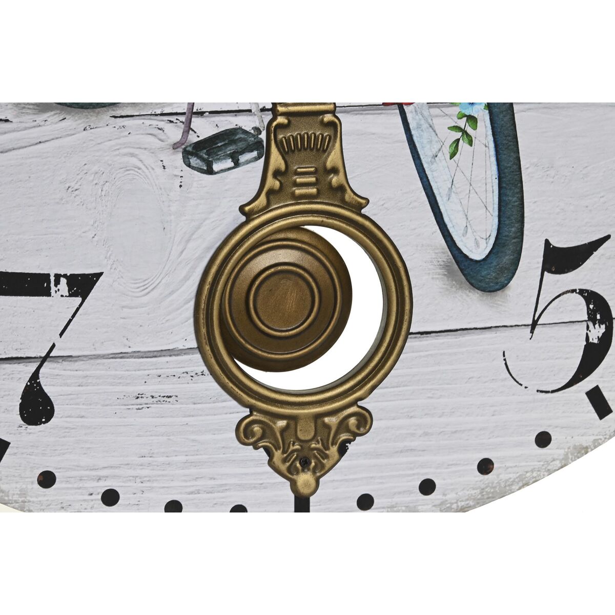 Reloj de Pared DKD Home Decor Bicicleta Metal Multicolor Madera MDF (2 Unidades) (58 x 4 x 58 cm) 3 S3041500_2