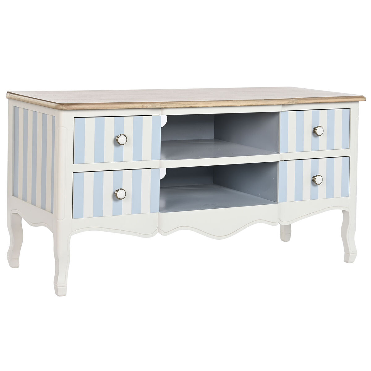Mueble de TV DKD Home Decor Blanco Azul cielo (120 x 48 x 60 cm) 1 S3042522_0