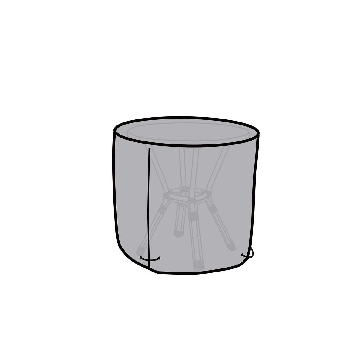 Funda Protectora DKD Home Decor Mesa Negro Aluminio Gris oscuro (132 x 132 x 75 cm) 1 S3042540_0