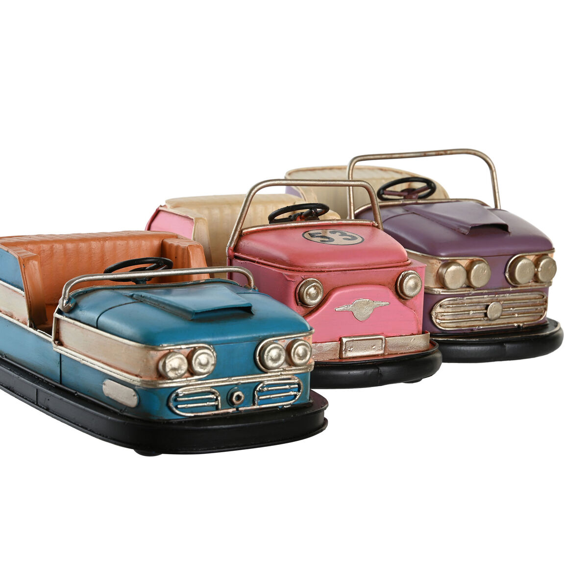 Figura Decorativa DKD Home Decor Azul Rosa Lila Vintage 19,5 x 11 x 9,5 cm (3 Unidades) 3 S3044485_2