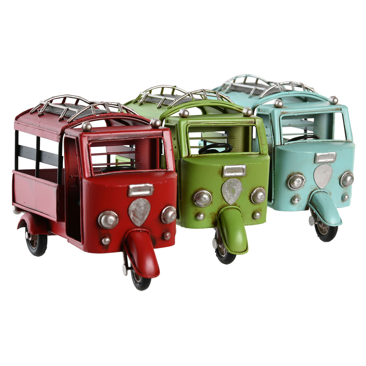 Figura Decorativa DKD Home Decor Rojo Verde Azul cielo Vintage 16 x 7 x 10 cm (3 Unidades) 3 S3044504_2