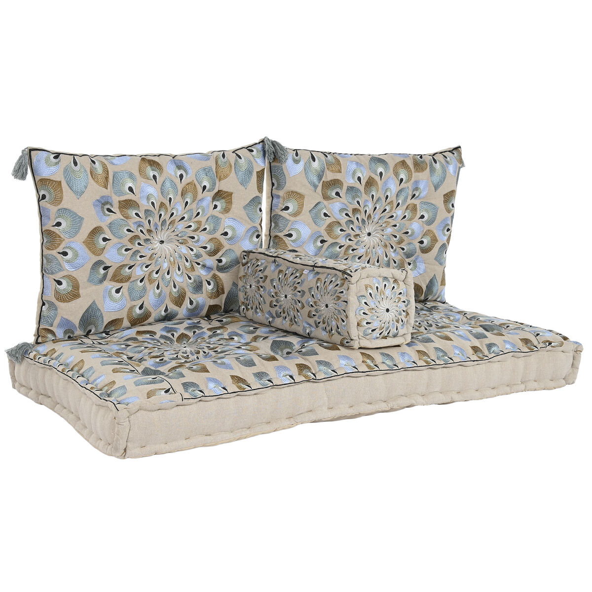 Sillón de jardín DKD Home Decor Azul Beige 155 x 76 x 65 cm 150 x 76 x 20 cm 4 S3045066_3