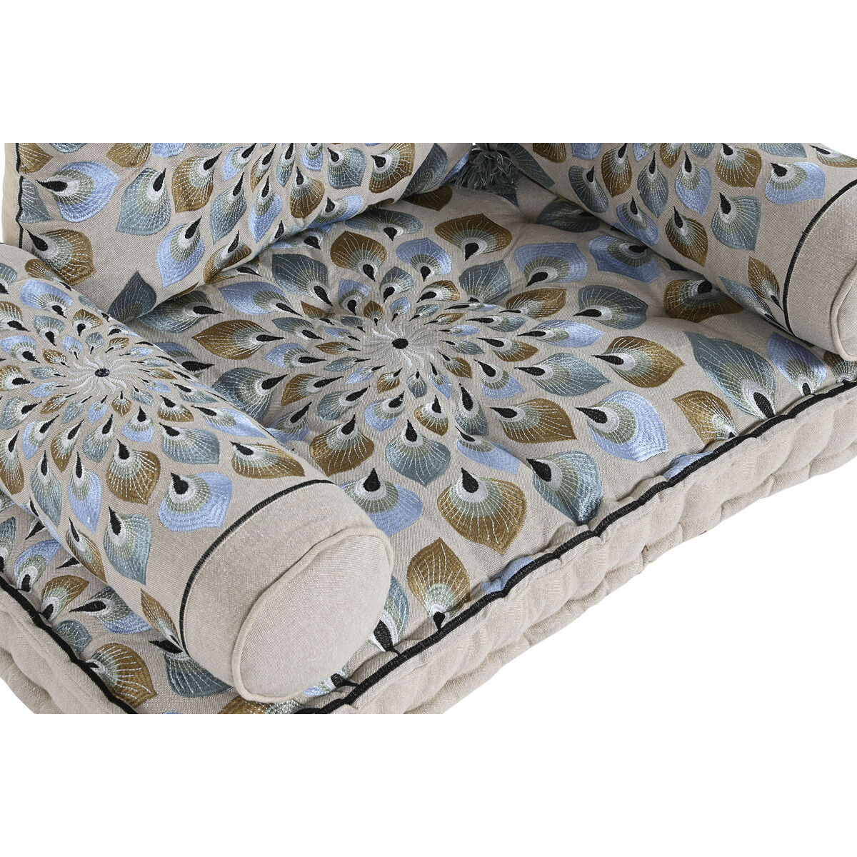 Sillón de jardín DKD Home Decor Azul Beige 90 x 55 x 18 cm 2 S3045067_1