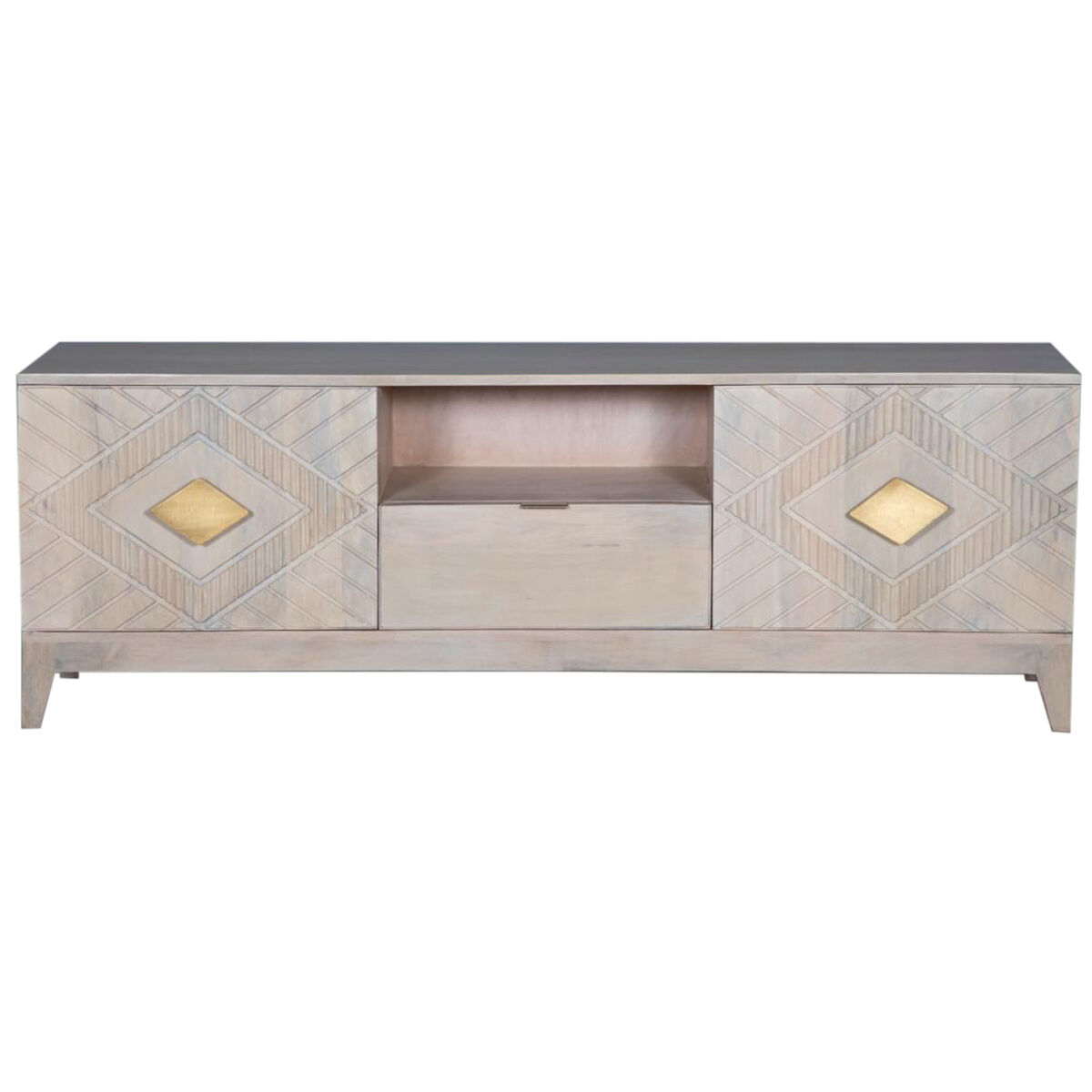 Mueble de TV DKD Home Decor Beige Metal Madera de mango 175 x 40 x 60 cm 1 S3044139_0