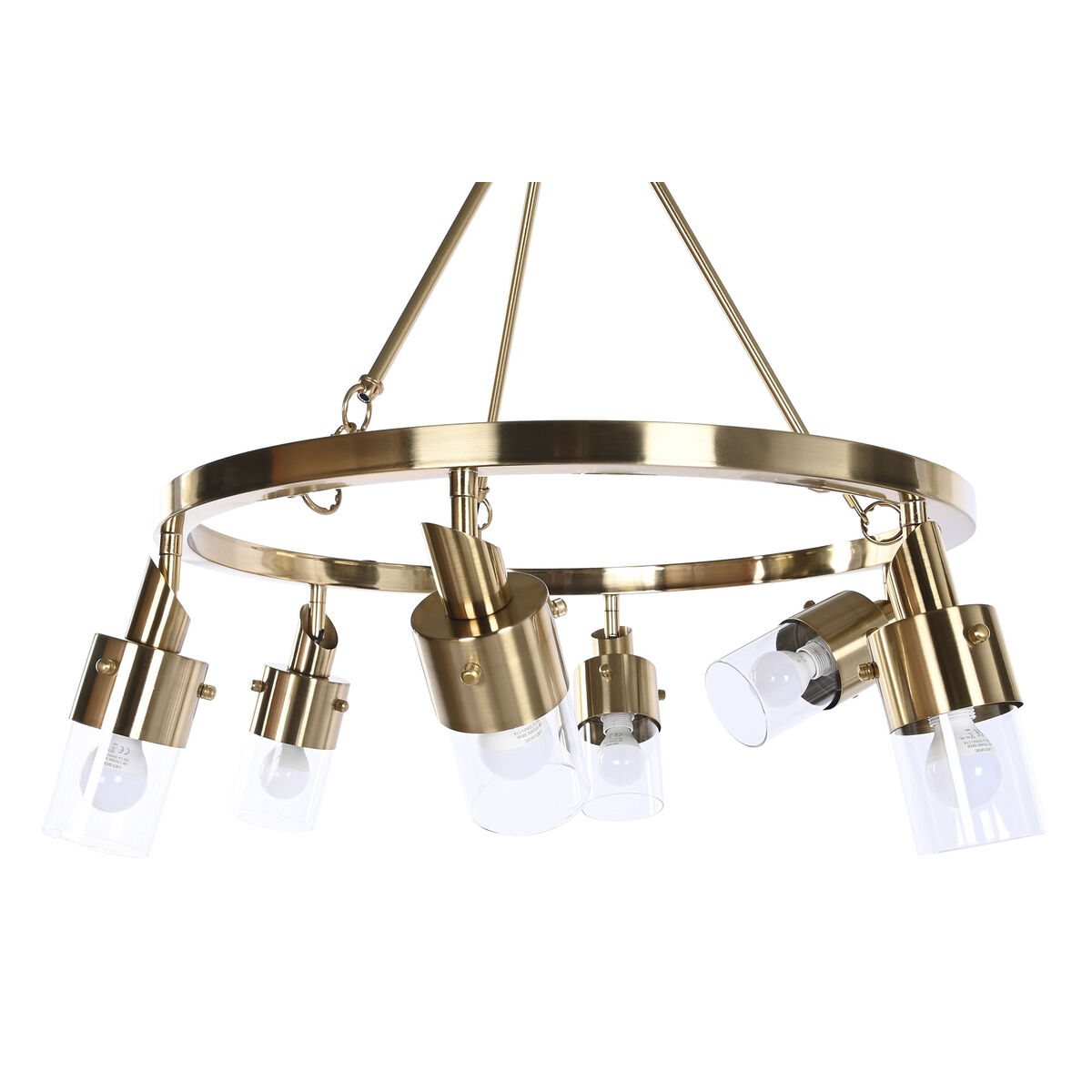 Lámpara de Techo DKD Home Decor 66 x 66 x 60 cm Cristal Dorado Metal 40 W 4 S3043649_3