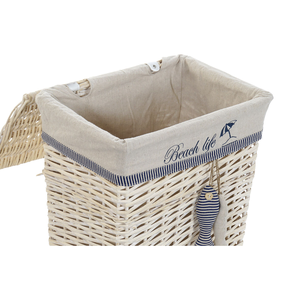 Juego de Cestas DKD Home Decor Azul Beige Espirales Mediterráneo 47 x 35 x 56 cm 5 Piezas 3 S3042965_2